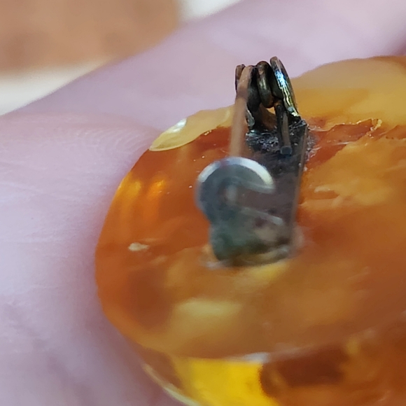 Vintage Met Baltic Amber Brooch - Picture 4 of 5